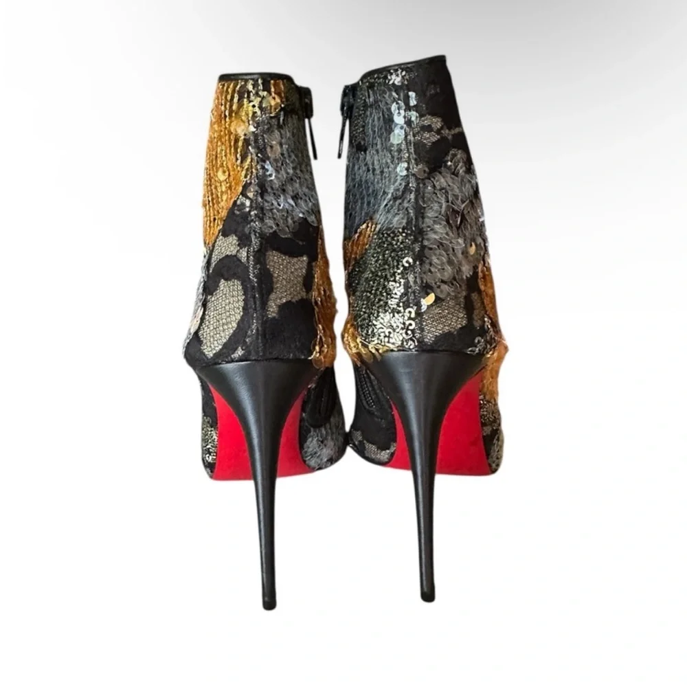 Christian Louboutin GIPSYBOOTIE 100 RETE/PATCHYLACE BOOTS RETAIL 1,350